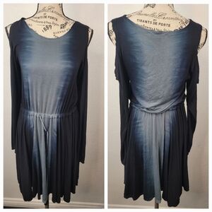 Gypsy 05 Dress Sz XS Cold Shoulder Tassel  Tie Waist Black Gray